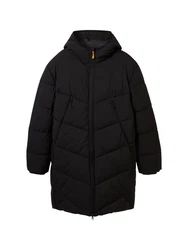 TOM TAILOR Denim Mantel Pufferparka schwarz