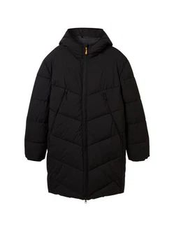 TOM TAILOR Denim Mantel Pufferparka schwarz