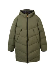 TOM TAILOR Denim Mantel Pufferparka Dunkelgrün/Grün