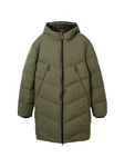 TOM TAILOR Denim Mantel Pufferparka Dunkelgrün/Grün