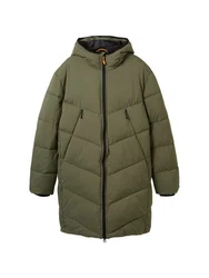 TOM TAILOR Denim Mantel Pufferparka Dunkelgrün/Grün
