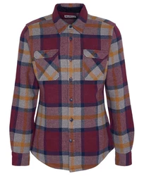 Barbour Langarmhemd Herren Hemd RHOBELL Lila/Dunkelrot/Rosa