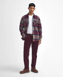 Barbour Langarmhemd Herren Hemd RHOBELL Lila/Dunkelrot/Rosa
