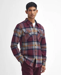 Barbour Langarmhemd Herren Hemd RHOBELL Lila/Dunkelrot/Rosa