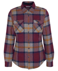 Barbour Langarmhemd Herren Hemd RHOBELL Lila/Dunkelrot/Rosa