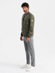 OMBRE Bomberjacke für Männer Dunkelgrün