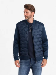 OMBRE Bomberjacke für Männer Dunkelblau/Hellblau