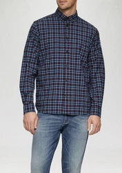 s.Oliver Langarmhemd mit Button-Down-Kragen Hellblau/Dunkelblau/Blau