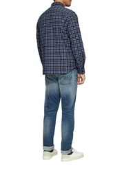 s.Oliver Langarmhemd mit Button-Down-Kragen Hellblau/Dunkelblau/Blau