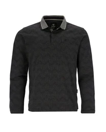 Langarm-Poloshirt Poloshirt in Zick-Zack-Jacquard