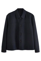 Next Elegante Hemdjacke im Slim Fit Dunkelblau/Schwarz/Blau