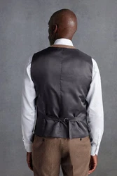 Next Anzugweste Signature Zignone Flanellanzug Braun/Dunkelbraun