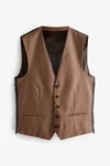 Next Anzugweste Signature Zignone Flanellanzug Braun/Dunkelbraun