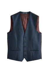 Next Anzugweste Signature Zignone Flanellanzug Dunkelblau/Hellblau/Blau/Schwarz