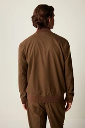 Next Bomberjacke Slim Fit (1-St) Braun/Dunkelbraun