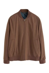 Next Bomberjacke Slim Fit (1-St) Braun/Dunkelbraun