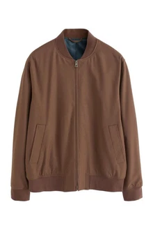 Next Bomberjacke Slim Fit (1-St) Braun/Dunkelbraun