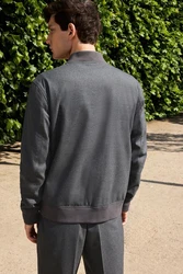 Next Bomberjacke Slim Fit (1-St) Dunkelgrau/Hellgrau/Grau