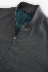 Next Bomberjacke Slim Fit (1-St) Dunkelgrau/Hellgrau/Grau