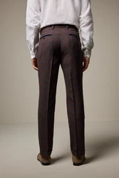 Next Anzughose Tailored Fit Anzughose Braun/Dunkelrot