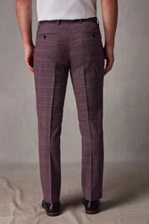 Next Anzughose Karierter Anzug Slim-Fit Lila/Rosa/Bordeaux/Dunkelrot