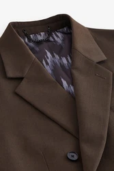 Next Zweireihiger Sakko im Relaxed Fit Braun/Dunkelbraun/Khaki
