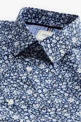Next Langarmhemd Regular Fit Blau/Grau/Hellblau/Dunkelblau