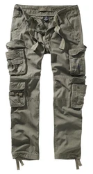 Brandit Cargohose Pure Slim Fit Pants Khaki/Dunkelgrün