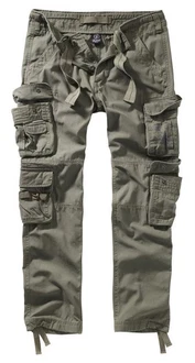 Brandit Cargohose Pure Slim Fit Pants Khaki/Dunkelgrün