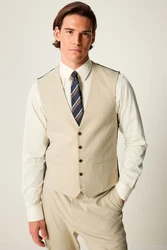 Next Anzugweste Khaki/Beige/Creme
