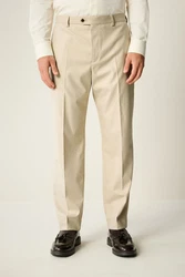 Next Anzughose Flanellanzug Slim-Fit (1) Khaki/Beige
