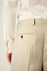 Next Anzughose Flanellanzug Slim-Fit (1) Khaki/Beige