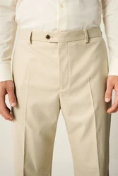 Next Anzughose Flanellanzug Slim-Fit (1) Khaki/Beige