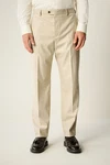 Next Anzughose Flanellanzug Slim-Fit (1) Khaki/Beige