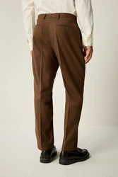 Next Anzughose Flanellanzug Slim-Fit (1) Braun/Khaki/Beige