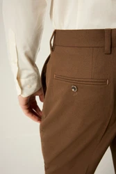 Next Anzughose Flanellanzug Slim-Fit (1) Braun/Khaki/Beige