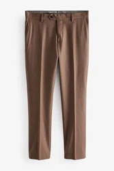 Next Anzughose Signature Zignone Flanellanzug Khaki/Braun/Beige