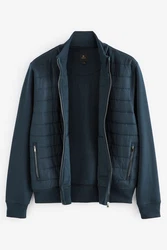 Next Steppjacke Hybrid-Jacke mit Stehkragen Dunkelblau/Hellblau/Blau/Grau