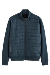 Next Steppjacke Hybrid-Jacke mit Stehkragen Dunkelblau/Hellblau/Blau/Grau
