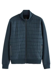 Steppjacke Hybrid-Jacke mit Stehkragen. (1-St)
