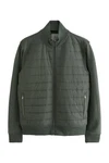 Next Steppjacke Hybrid-Jacke mit Stehkragen Dunkelgrün/Hellblau/Hellgrün/Grau