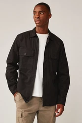 Next Outdoorhemd Hemdjacke mit Reißverschluss Schwarz/Grau/Dunkelgrau