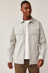 Next Outdoorhemd Hemdjacke mit Reißverschluss Khaki/Beige