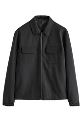 Next Hemdjacke mit Reißverschluss (1-St) Schwarz/Dunkelgrau