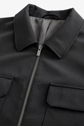 Next Hemdjacke mit Reißverschluss (1-St) Schwarz/Dunkelgrau