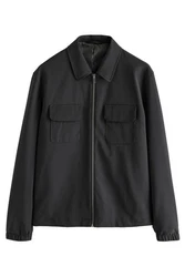 Next Hemdjacke mit Reißverschluss (1-St) Schwarz/Dunkelgrau