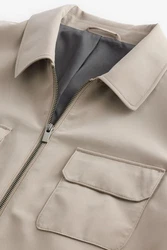 Next Hemdjacke mit Reißverschluss (1-St) Khaki/Beige/Braun