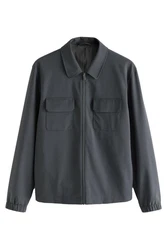 Next Hemdjacke mit Reißverschluss (1-St) Dunkelblau/Dunkelgrau/Grau/Hellgrau/Blau