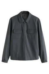 Next Hemdjacke mit Reißverschluss (1-St) Dunkelblau/Dunkelgrau/Grau/Hellgrau/Blau