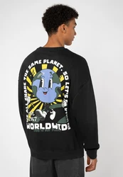 SUBLEVEL Sweatshirt Sweater mit Backprint Dunkelblau/Schwarz/Grau/Blau